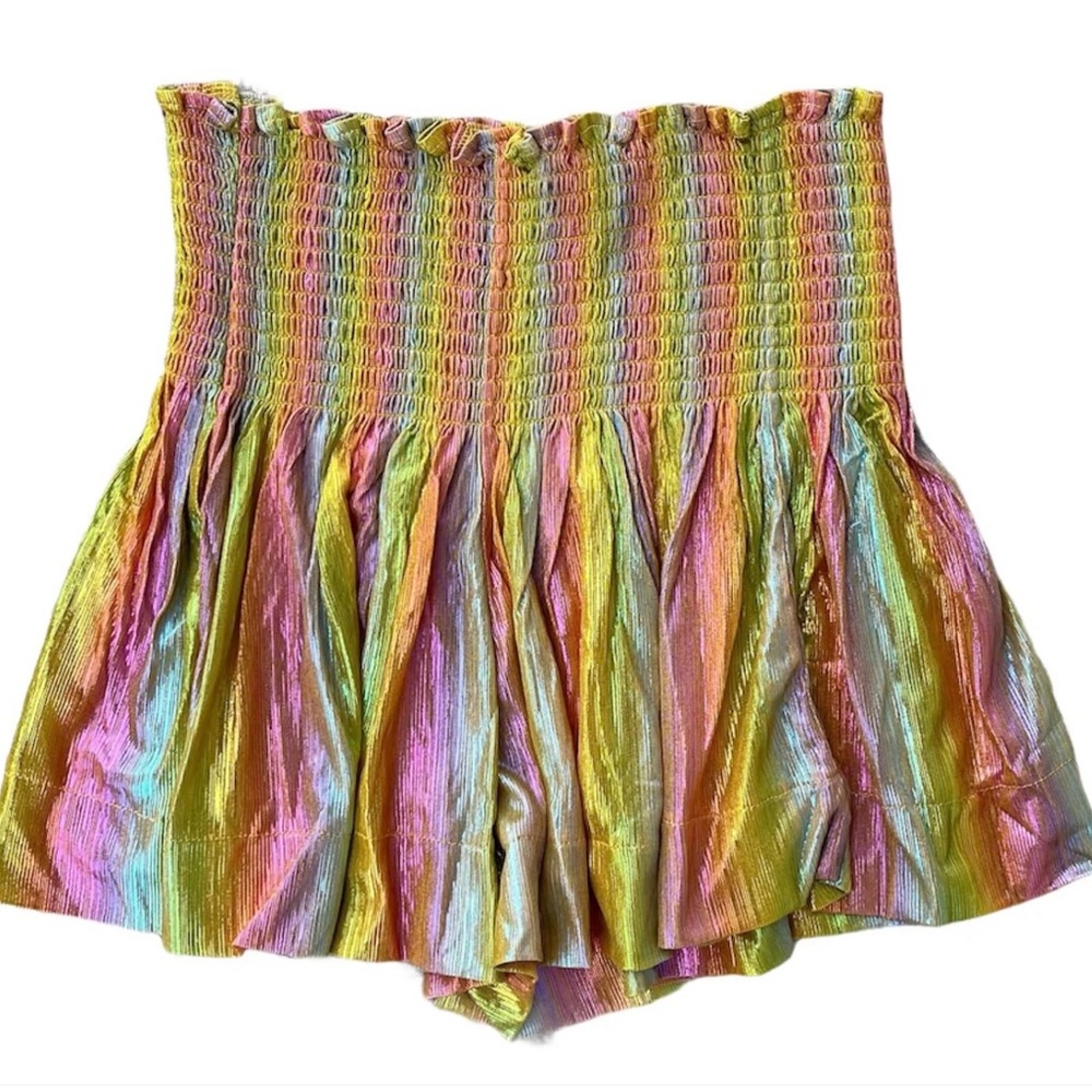 Queen of Sparkles Rainbow Swing Shorts Iridescent Multicolor Size XS Shorts Only